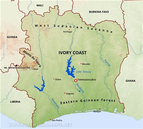 Ivory Coast Map Of Africa United States Map