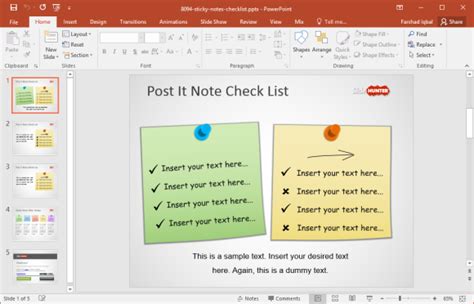 Free Sticky Notes Powerpoint Template