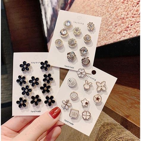 10 Piece Set Of Korean Small Brooches Womens Pins Decorative Creative