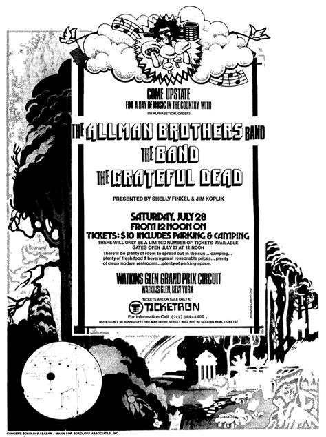 Jul 28 1973 Grateful Dead Allman Brothers Band The Band At