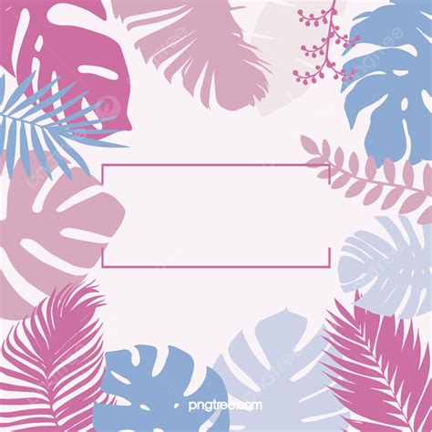 Summer Pink Palm Leaf Elements Tropical Plant Style Background Element