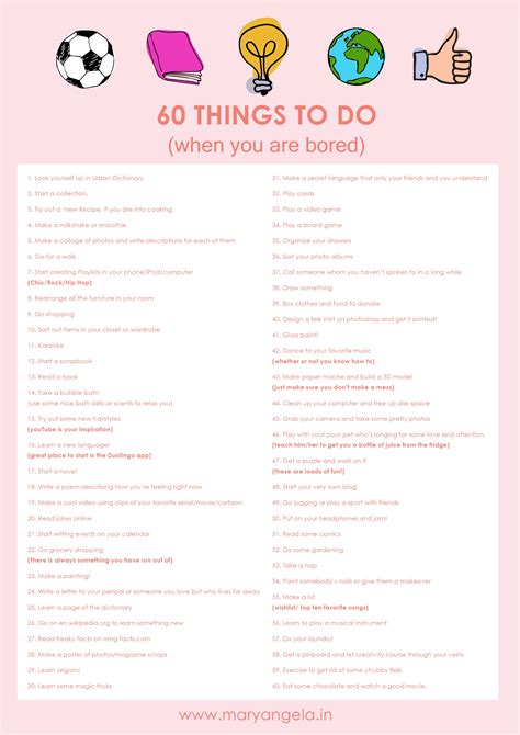 60 Things To Do When You Are Bored Free Download What