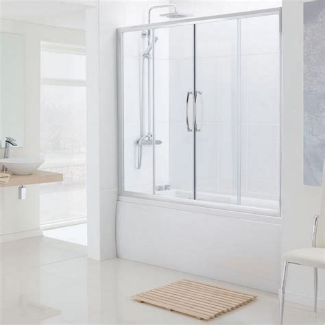 Lakes Over Bath 1600mm Double Slider Bath Screen Best Price