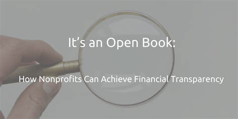 How Nonprofits Can Achieve Financial Transparency Jmt Consulting