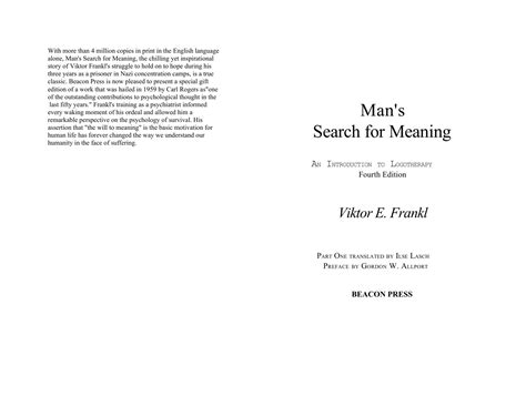 Mans Search For Meaning By Viktor E Frankl Free Ebooks Download
