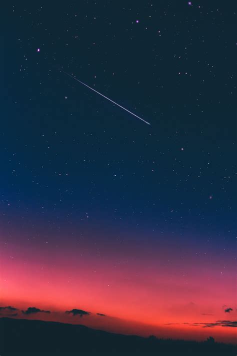 Night Sky With Shooting Star Tags Pink Blue Deep