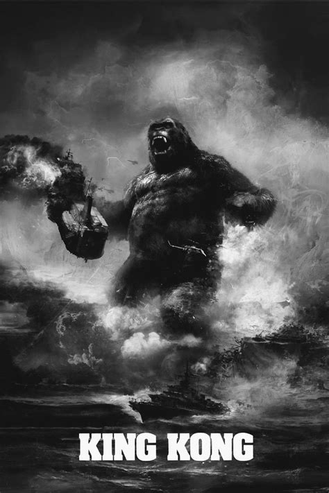 The King Kong Poster Is Shown In Black And White