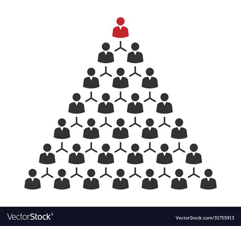 People Pyramid With Team Leader Business Career Vector Image