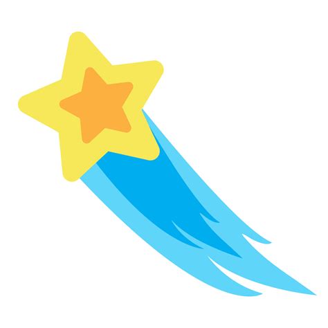 Falling Star Flying Comet Vector Illustration In Cartoon Flat Style