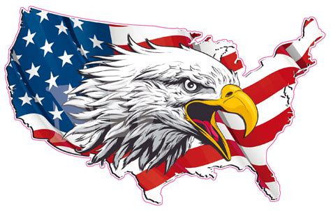 United States American Flag Eagle Head Decal Nostalgia Decals
