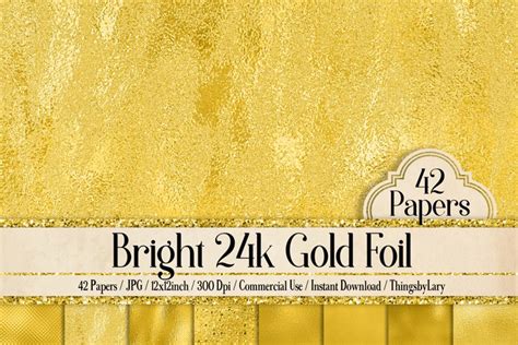 42 Bright 24k Gold Foil Papers
