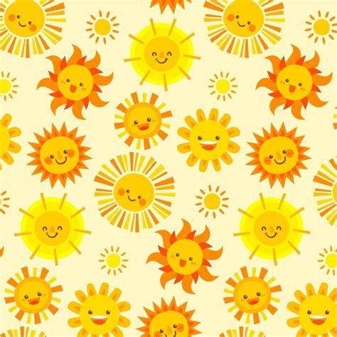 Free Vector Hand Drawn Sun Pattern