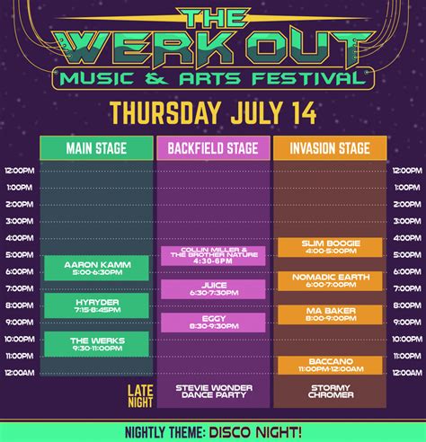 Official 2022 Schedule The Werk Out Music And Arts Festival 2022