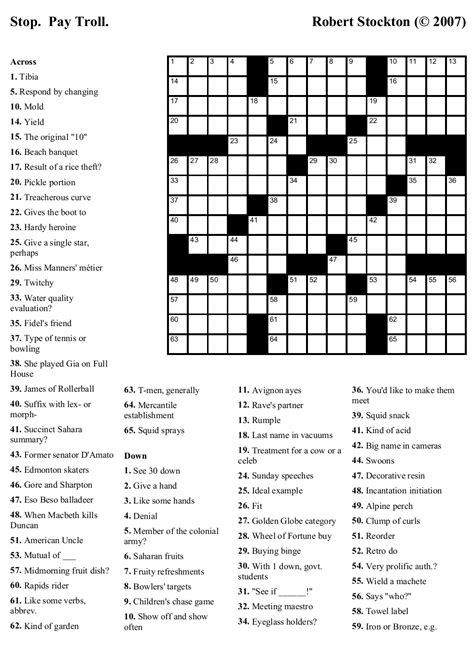 Printable Crosswords About Friendship Trials Ireland Printable Crossword Puzzles Toronto Star