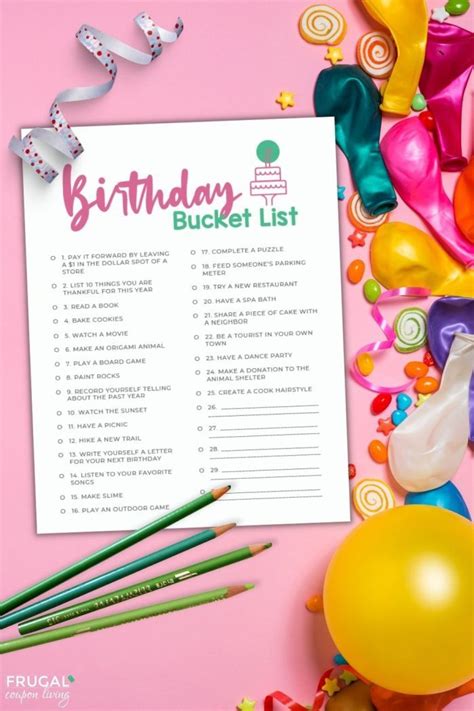 Birthday Bucket List Pdf 25 Fun Things To Do On Your Birthday