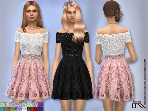 Lace Dress For Your Ladies Found In Tsr Category Sims 4 Female Formal