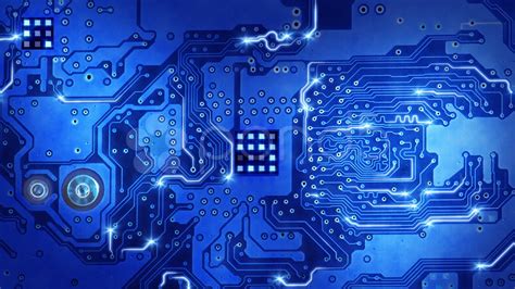 Free Download Computer Circuit Board Blue Loopable Background