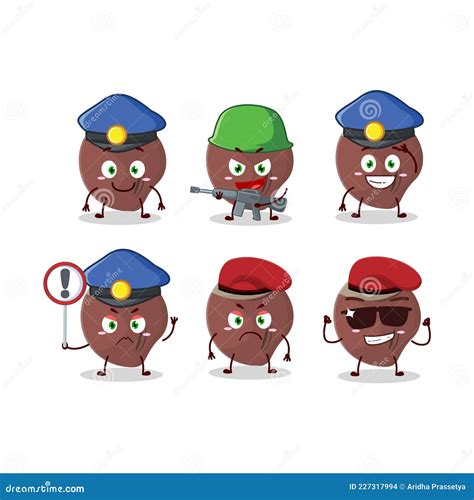 A Dedicated Police Officer Of Acorn Mascot Design Style Stock Vector