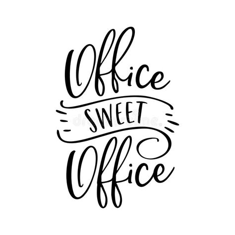 Office Sweet Office Poster Vector Illustration Stock Vector