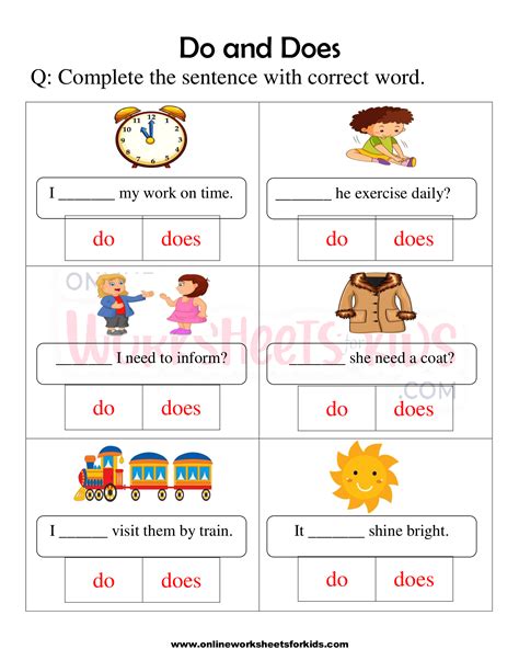 Do And Does Worksheets For Grade 1 9