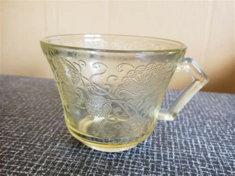 Yellow Florentine No 2 Poppy Hazel Atlas Depression Glass Tea Cup