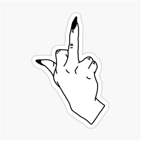 Middle Finger Outline Sticker For Sale By Essiestickers Redbubble