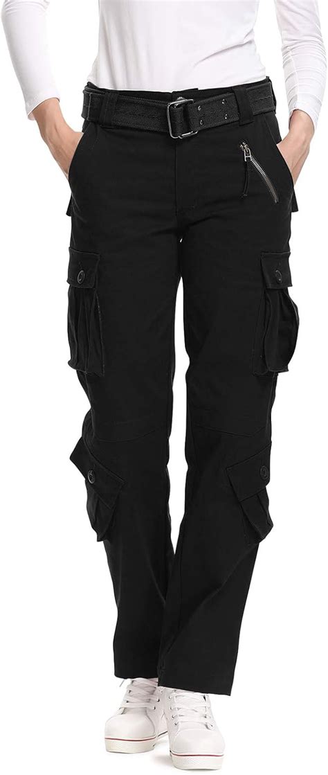 womens cotton casual cargo work pants military army combat pants with 8 pockets sports