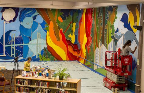 Library Mural Project Artists Odette Allen And Nathan Burn Flickr