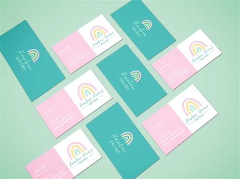 Pastel Rainbow Business Card Canva Template Easy To Edit And Customize