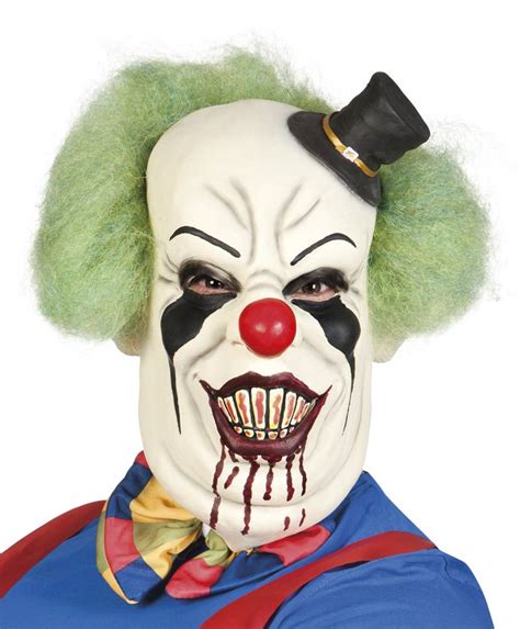 Latex Hoofdmasker Horror Clown De Luxe Met Haar Mistermask Nl