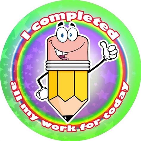144 I Completed All My Work Themed Teacher Reward Stickers Large