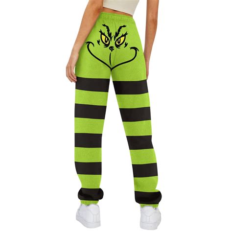 Tking Fashion Womens Green Pajama Pants Grinch Christmas Pajamas