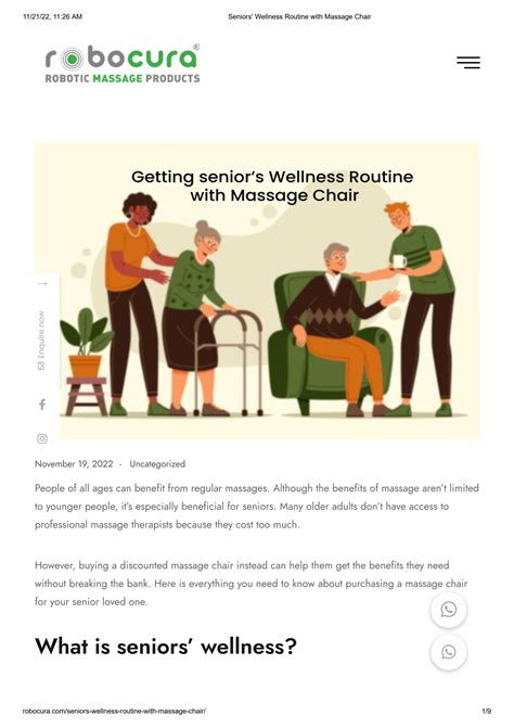 Seniors Wellness Routine With Massage Chair By Robo Cura Issuu