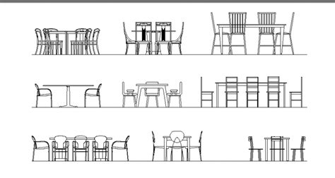 Dining Area Furniture Multiple Dining Table Cad Blocks Details Dwg File