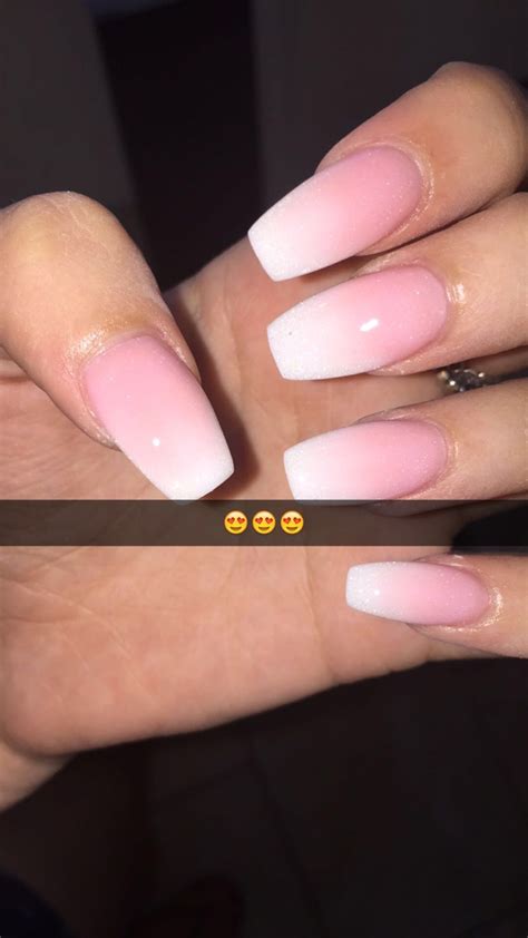 Acrylic Nails Coffin Pink Ombre Tips Color Short Acrylic Nails
