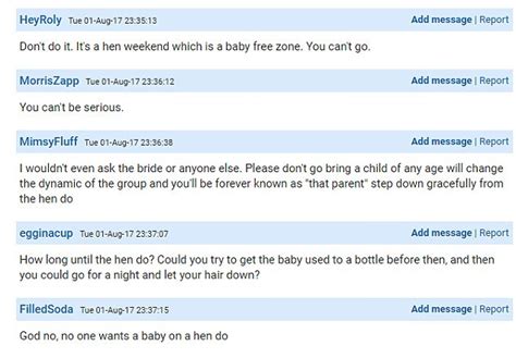 Mumsnet Mother Asks If She Can Take Her Baby On A Hen Do Daily Mail