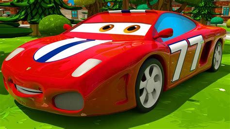Cartoon Race Car In Motion