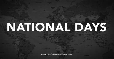 National Days List Of National Days