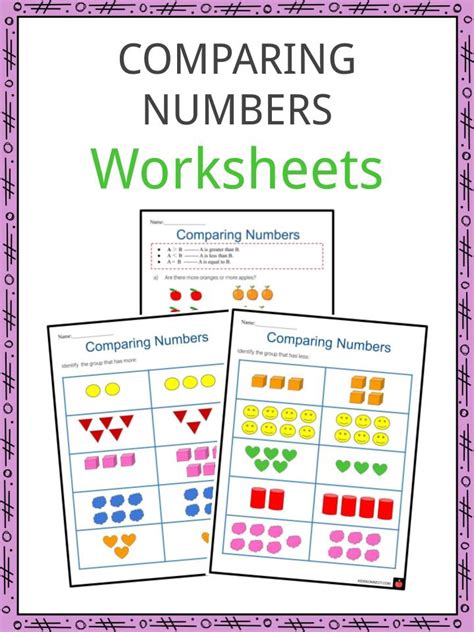 Compare And Contrast Numbers Worksheets