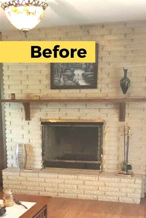 Diy Before And After Fireplace Remodel Idea Brick Fireplace Makeover