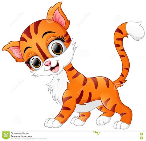 Cute Cartoon Cat Smiling Stock Vector Illustration Of Young 79019857
