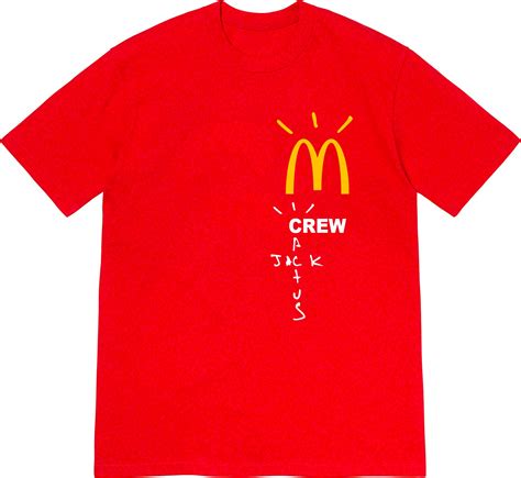 Mcdonalds X Travis Scott Crew T‑shirt Red Also Worn By Travis Scott