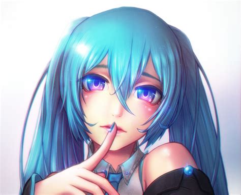 Wallpaper Long Hair Anime Girls Blue Eyes Black Hair Vocaloid Hatsune Miku Twintails