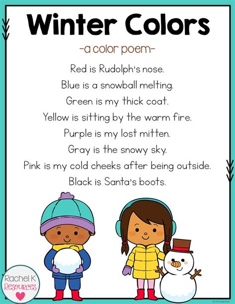 Winter Poetry Poetry For Kids Preschool Songs Kids Poems