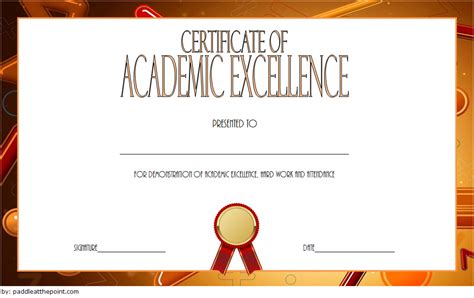 Academic Excellence Certificate With New Style 1 Paddle Templates