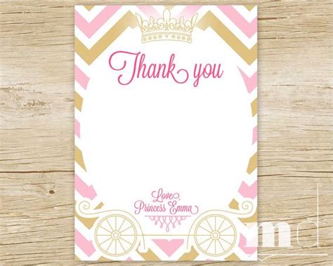 Princess Birthday THANK YOU Card In Gold And By MulliganDesign Princess Birthday Girl Birthday