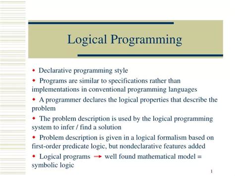 Ppt Logical Programming Powerpoint Presentation Free Download Id