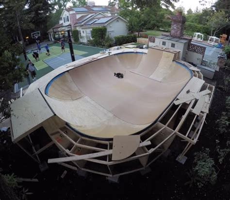 Wood Skateboard Bowl With Skatelite And Skatepaint Backyard Skatepark