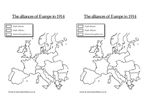 Outline Map Of Europe After World War 1 United States Map