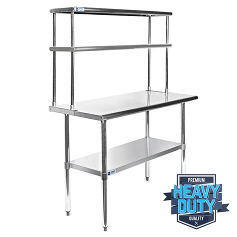 Our food service equipment & supplies category offers a great selection of commercial worktables and workstations and more. Stainless Steel Commercial Kitchen Prep Table with Double ...